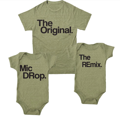 The Original The Remix The Encore® Family, sibling, Father and child Matching Outfit - Heather Olive
